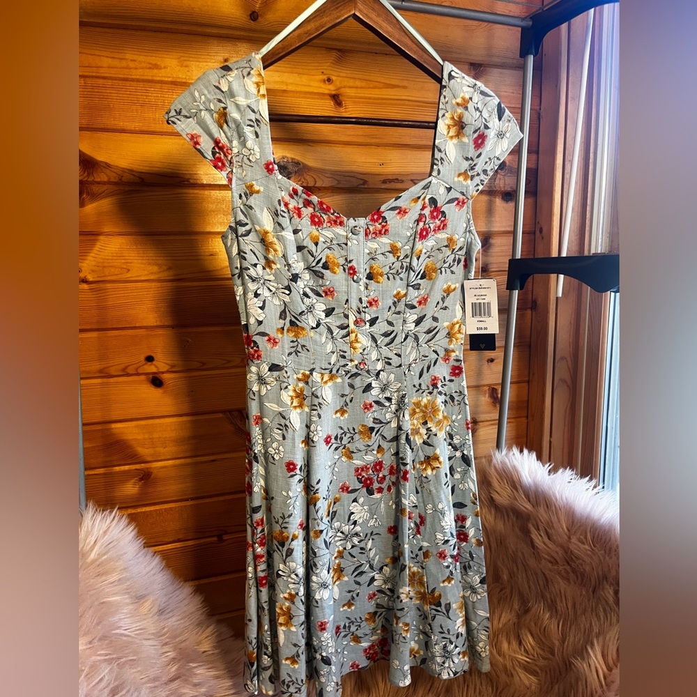 Blue/Rose City Triangles dress size XS